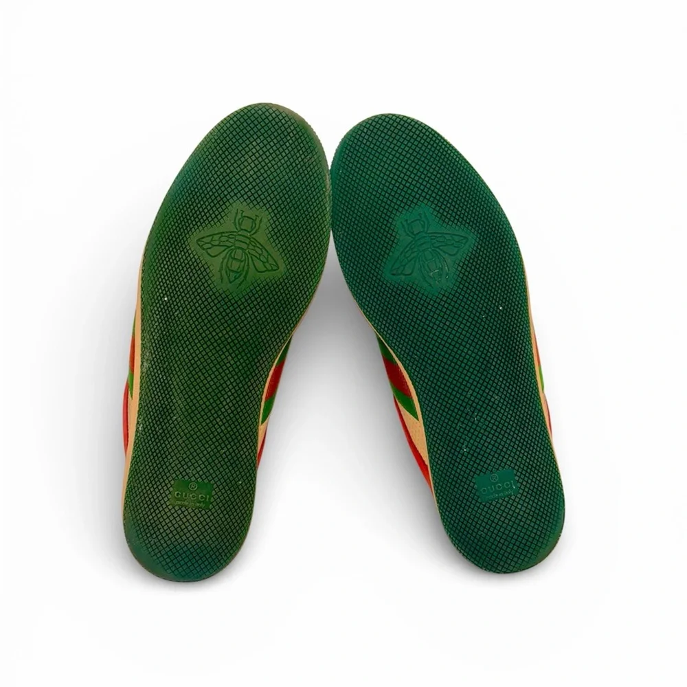 Gucci Red and Green screeners Leather Sneakers